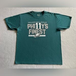 Eagles Carson Wentz #11 T-Shirt Fanatics Green Men’s Large Philly’s Finest NFL